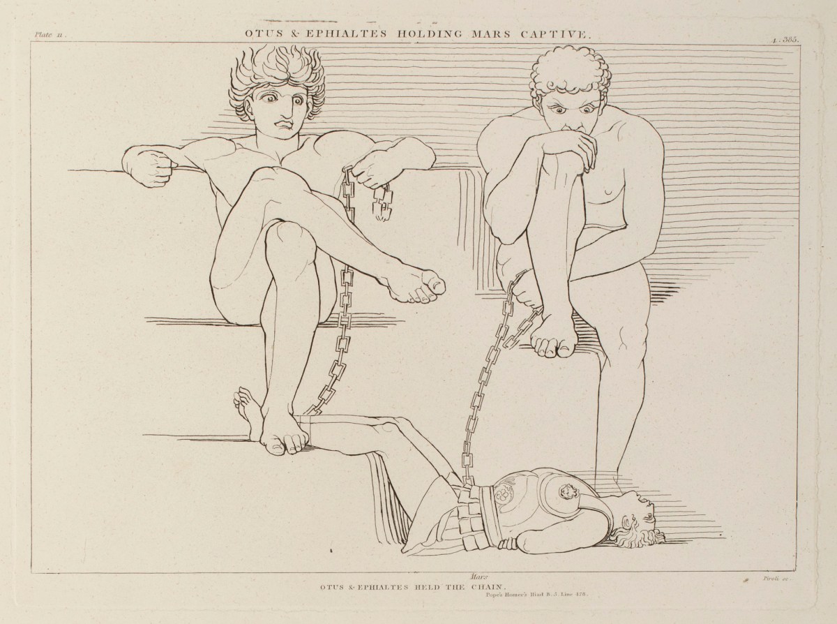 John Flaxman RA, Otus and Ephialtes Holding Mars Captive