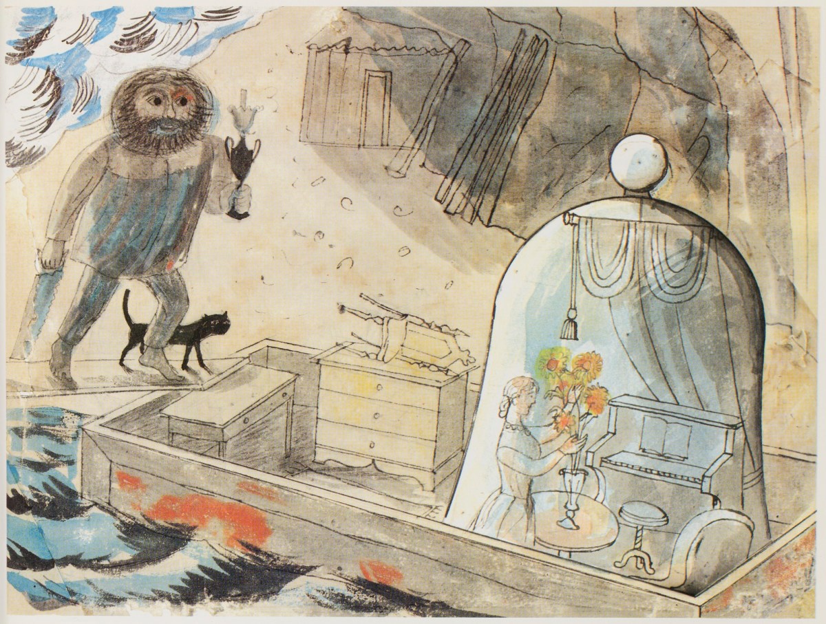 Edward Bawden RA, Lady Filmy Fern and Mr Virgin Cork abord their sailing ship