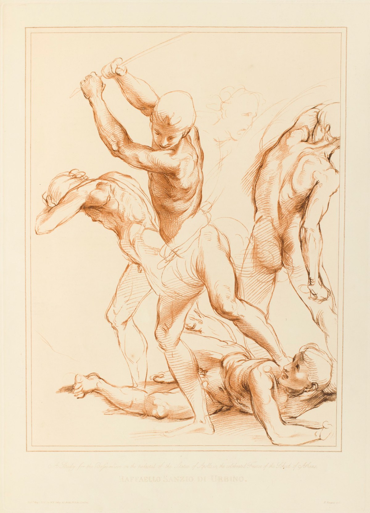 J. Vivares, 'A Study for the Bass-relievo on the pedestal of the Statue of Apollo, in the celebrated Frescoe of the School of Athens' after a drawing attributed to Raffaello Sanzio