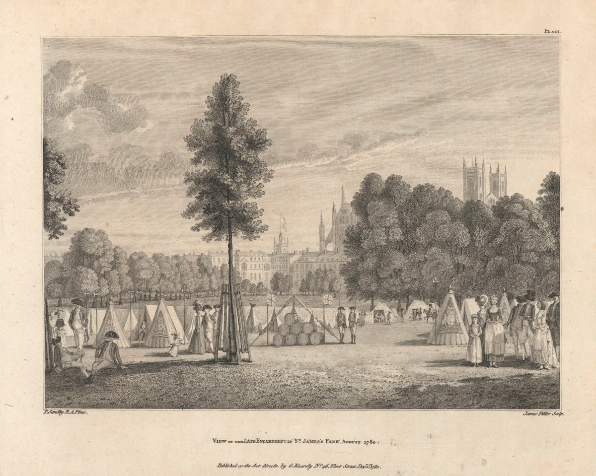 Paul Sandby RA, View of the late Encampment in St. James's Park, August 1780.