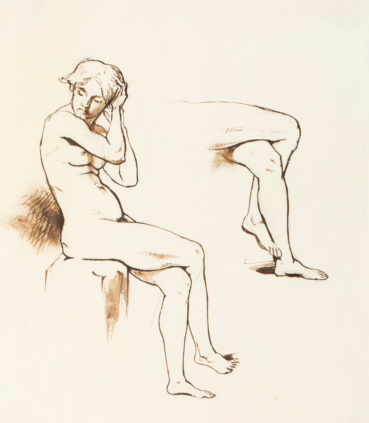 Henry Hugh Armstead RA, A seated female nude