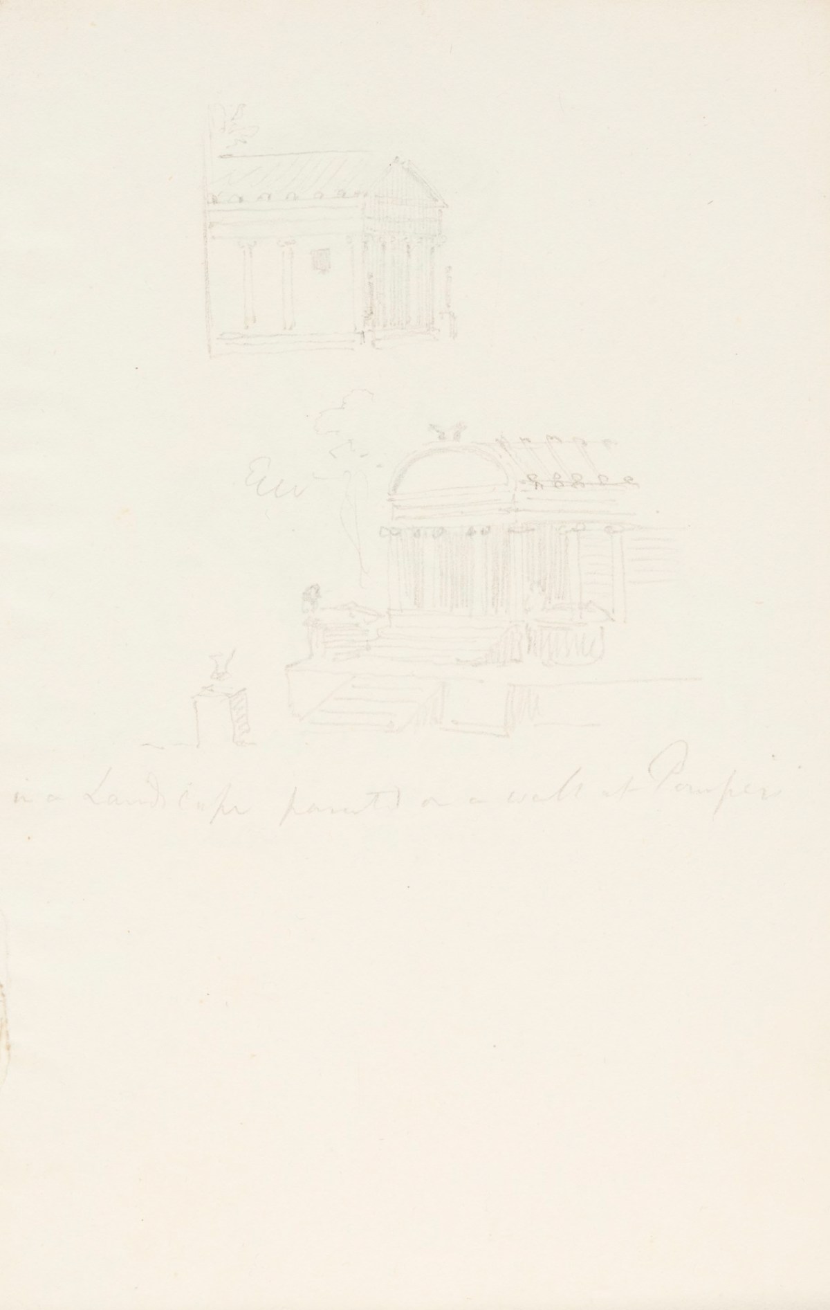 Richard Westmacott the Younger RA, Two leaves from a sketchbook with drawings after wall paintings in Pompeii