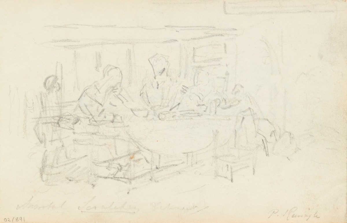 Philip Reinagle RA, Sketches of figures around a table