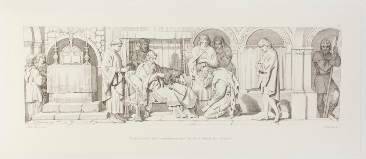 Daniel Maclise RA, Harold, returned from Normandy, presents himself to Edward the Confessor
