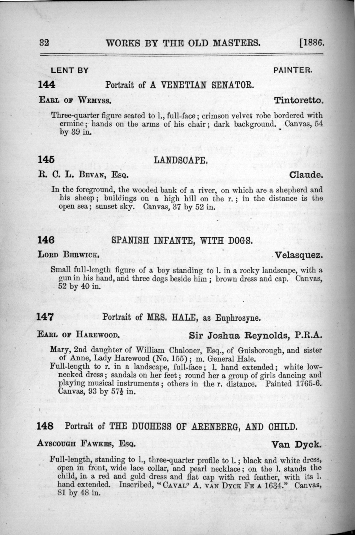 Page 32 of 1886 - Old Masters, deceased masters of the British School, Joseph Wright of Derby ARA and J.M.W. Turner RA