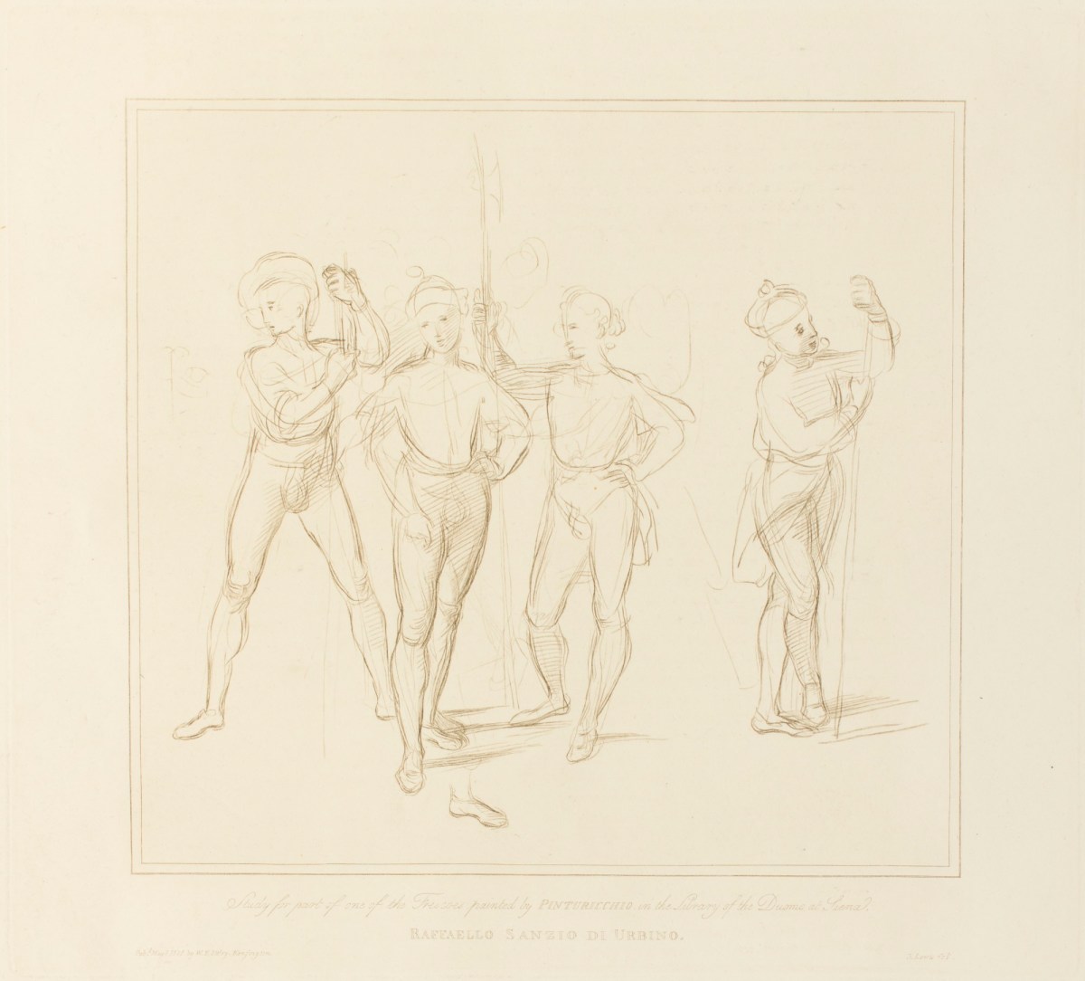 George Robert Lewis, 'Study for pat of one of the frescoses painted by PINTURICCHIO in the Library of the Duomo di Siena ' after a drawing attributed to Raffaello Sanzio