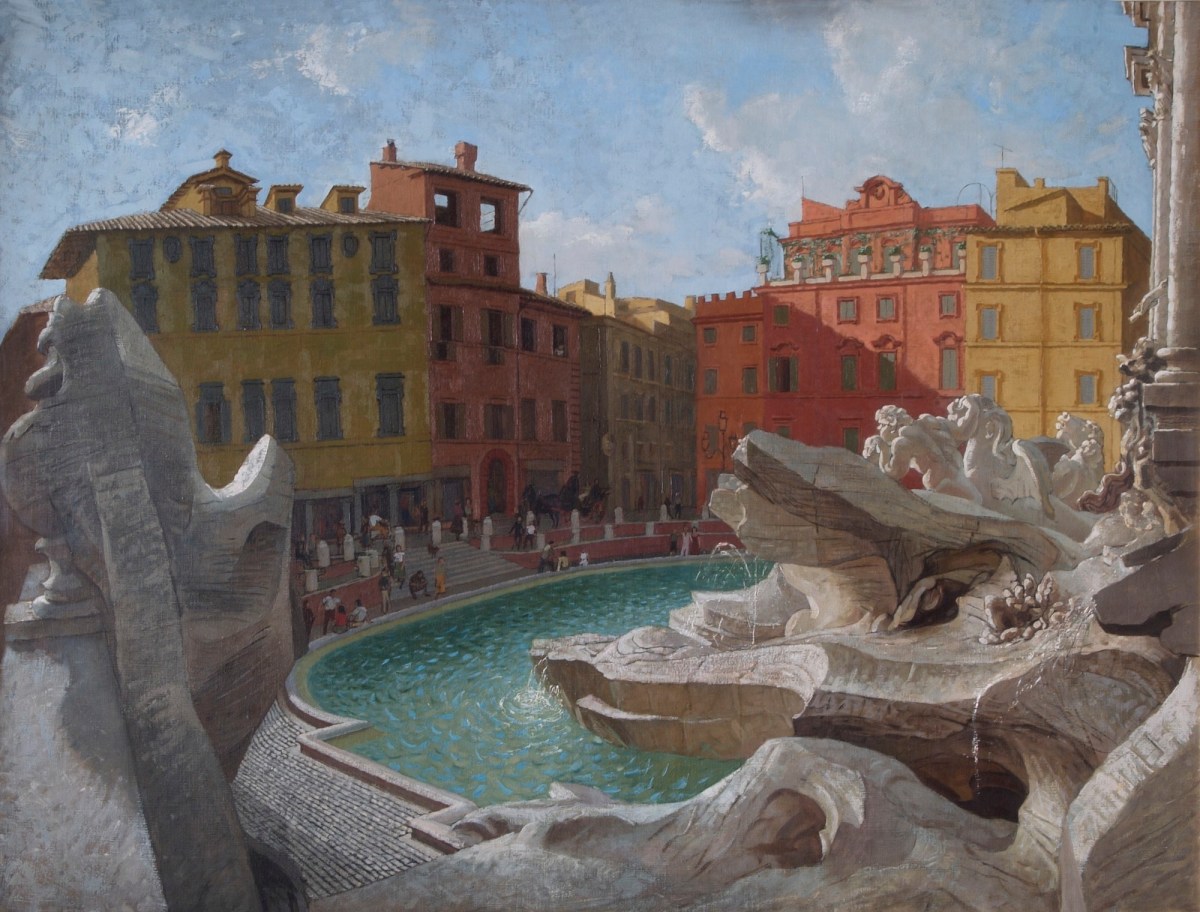 John Aldridge RA, Piazza Trevi, Rome, 1957