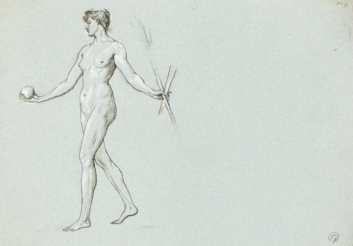 Henry Hugh Armstead RA, Nude study of a female figure for a "Coinage competition"