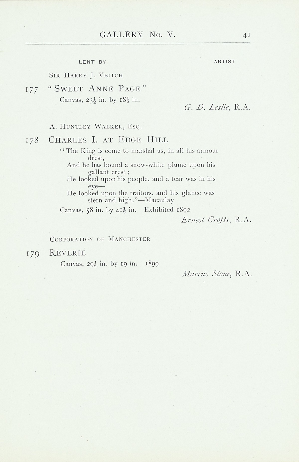 Page 43 of 1922 - Exhibition of Works by recently deceased Members of the Royal Academy