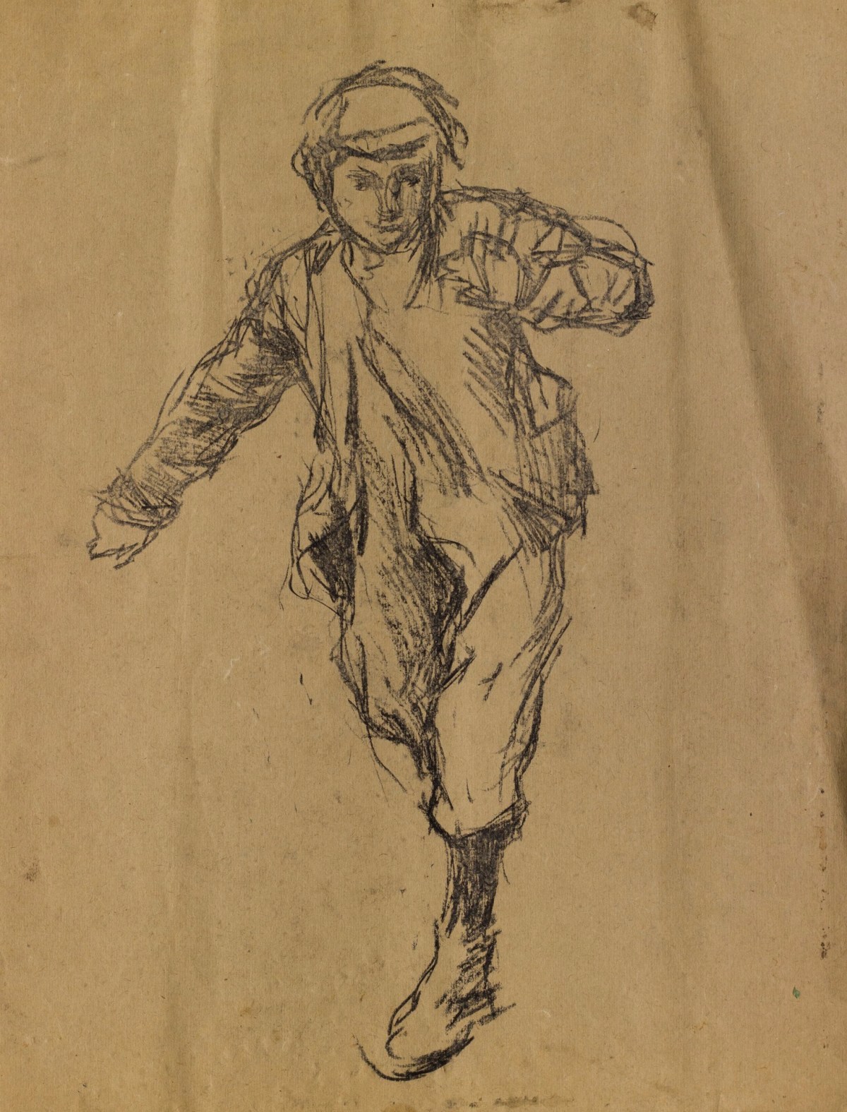 Sir George Clausen RA, Figure study for 'The Gap in the Hedge'