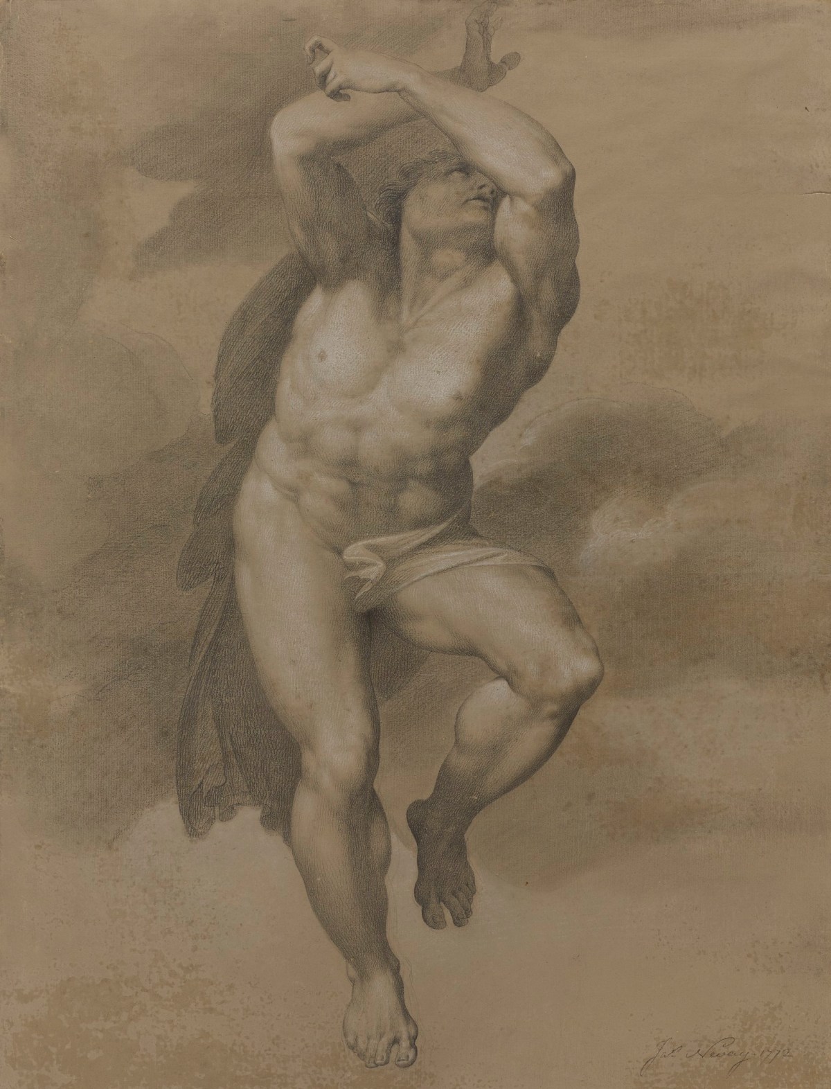 James Nevay, Male nude, after a figure from Michelangelo's 'Last Judgement'