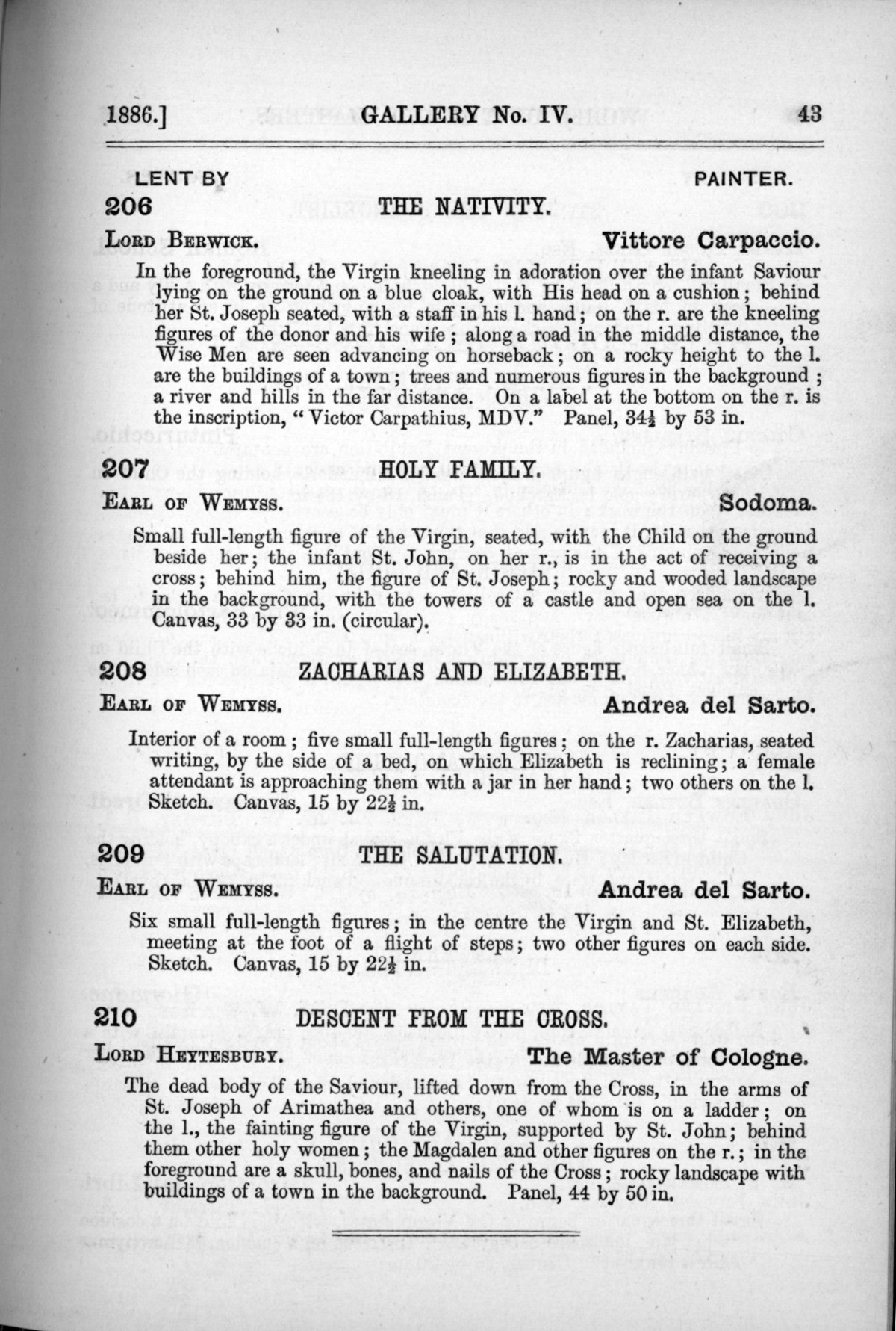 Page 43 of 1886 - Old Masters, deceased masters of the British School, Joseph Wright of Derby ARA and J.M.W. Turner RA