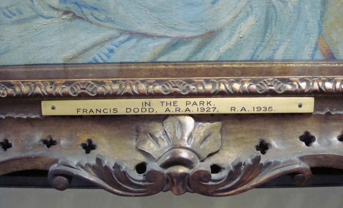 Unknown, Frame for Francis Dodd RA 'In the Park'