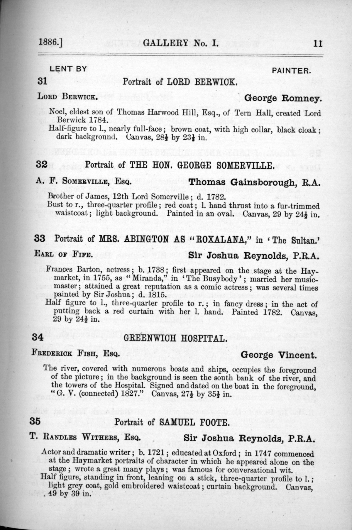 Page 11 of 1886 - Old Masters, deceased masters of the British School, Joseph Wright of Derby ARA and J.M.W. Turner RA