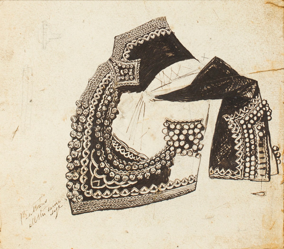 Henry Hugh Armstead RA, Studies of an ornate, embroidered waistcoat