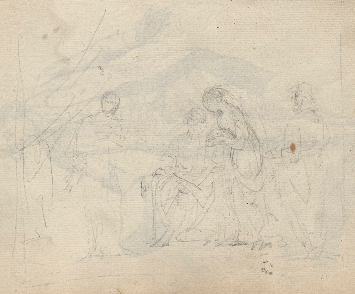Unknown artist, Leaf from a sketchbook