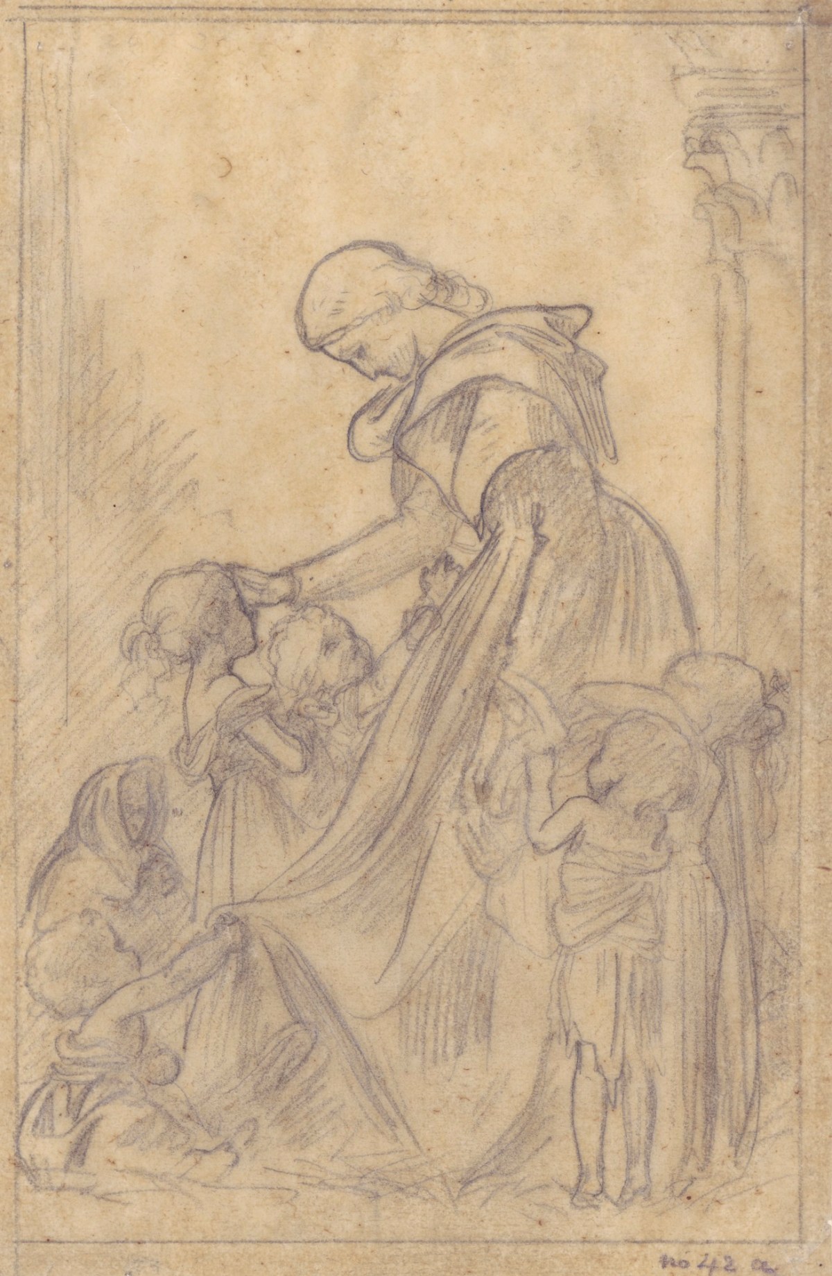Lord Leighton PRA, Tracing for 'The Visible Madonna'