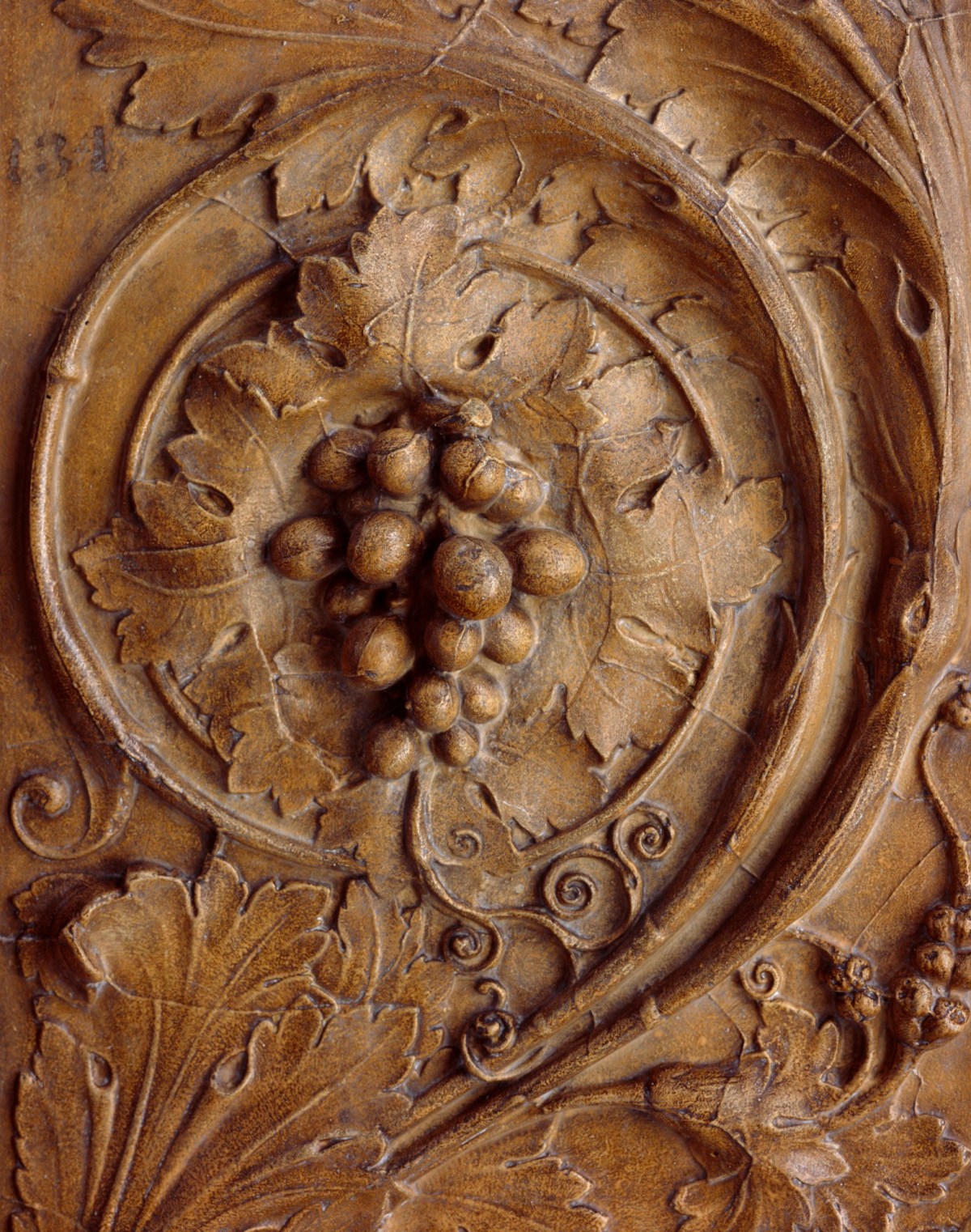 Unidentified designer, Architectural cast: relief panel decorated with scrolling foliage