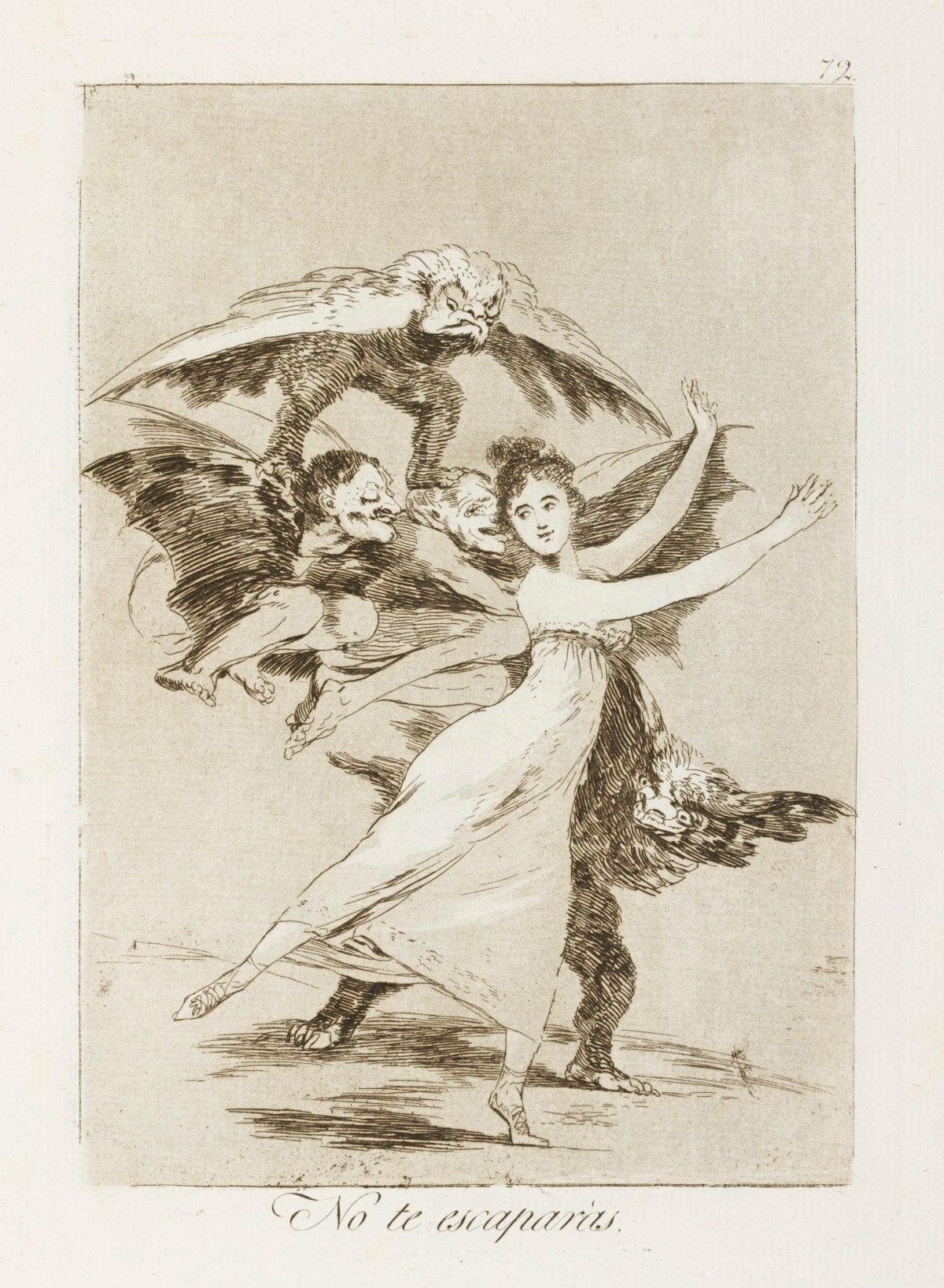 Francisco Goya, 'No te escaparás.'