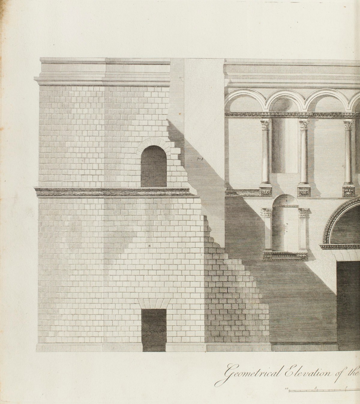 Charles-Louis Clérisseau, Noth wall and octagonal towers of the Diocletian palace in Split