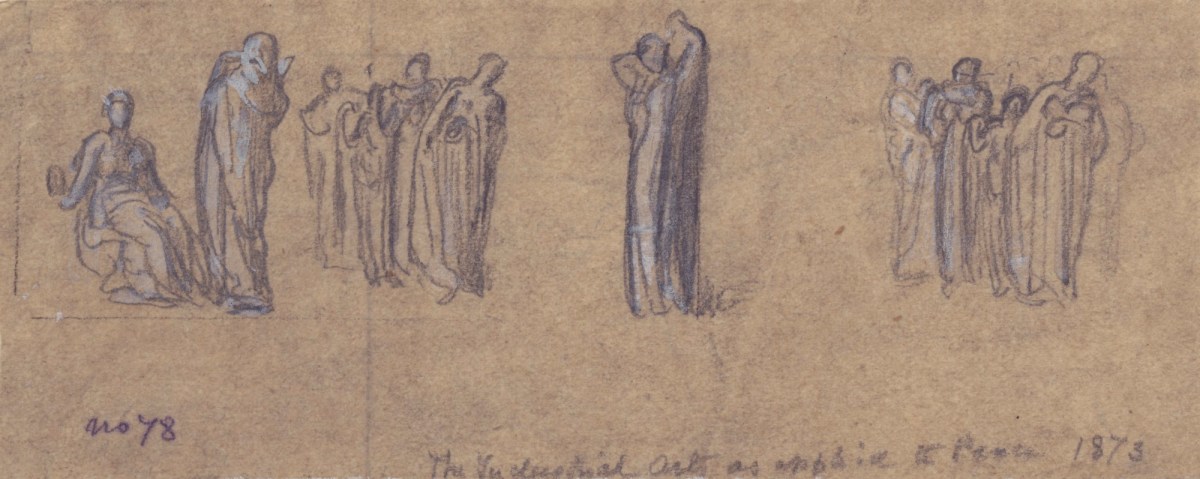 Lord Leighton PRA, Tracing of the central group of female figures for 'The Arts of Industry as Applied to Peace'