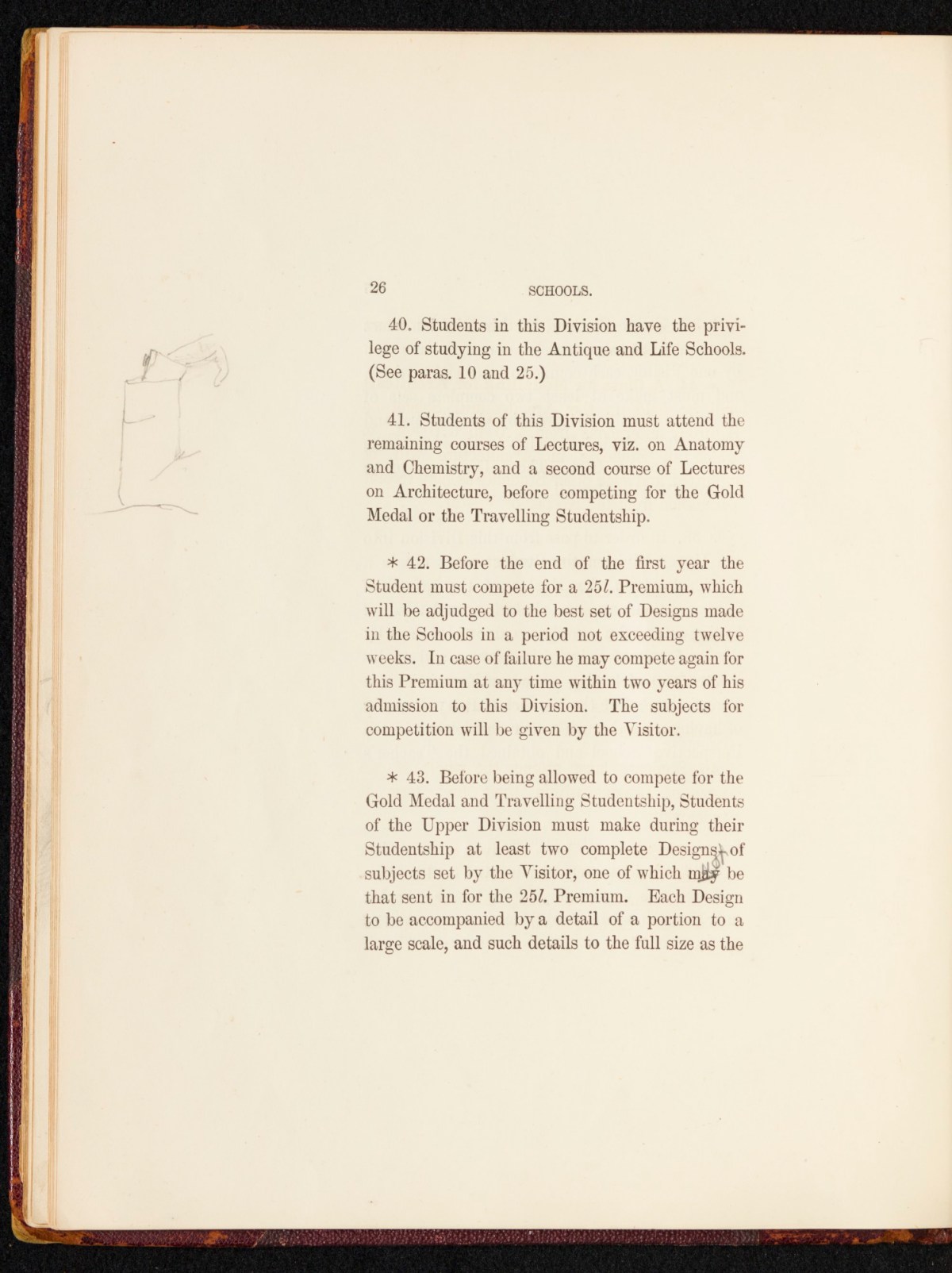 Sir Lawrence Alma-Tadema RA, A copy of the RA Laws as relating to the Schools, annotated and with sketches by Alma-Tadema