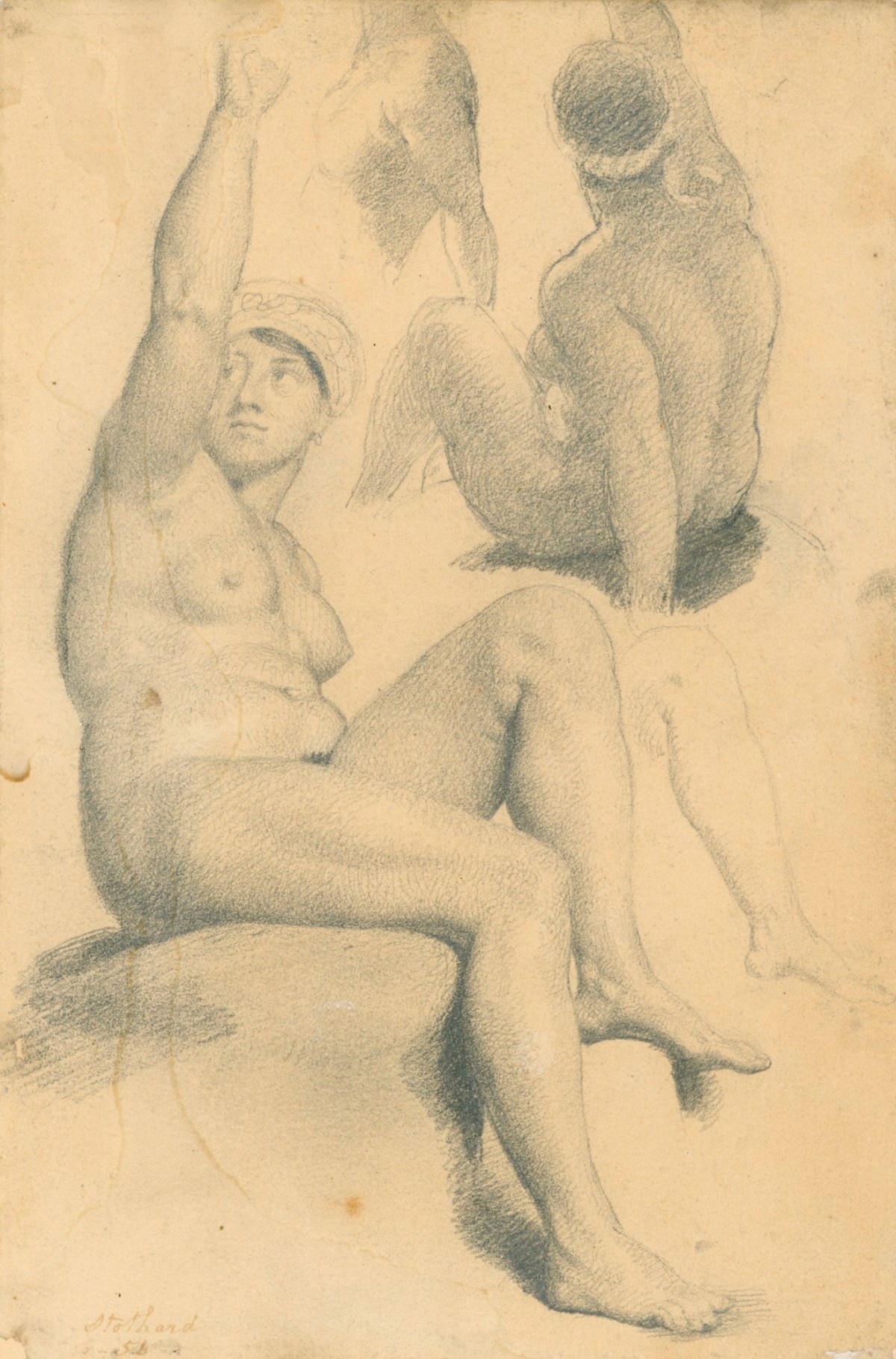 Thomas Stothard RA, Studies of a seated female nude