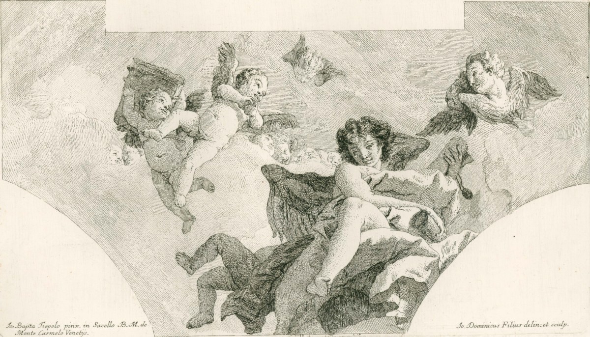 Giandomenico Tiepolo, Angels carrying the indulgences of the Carmelites