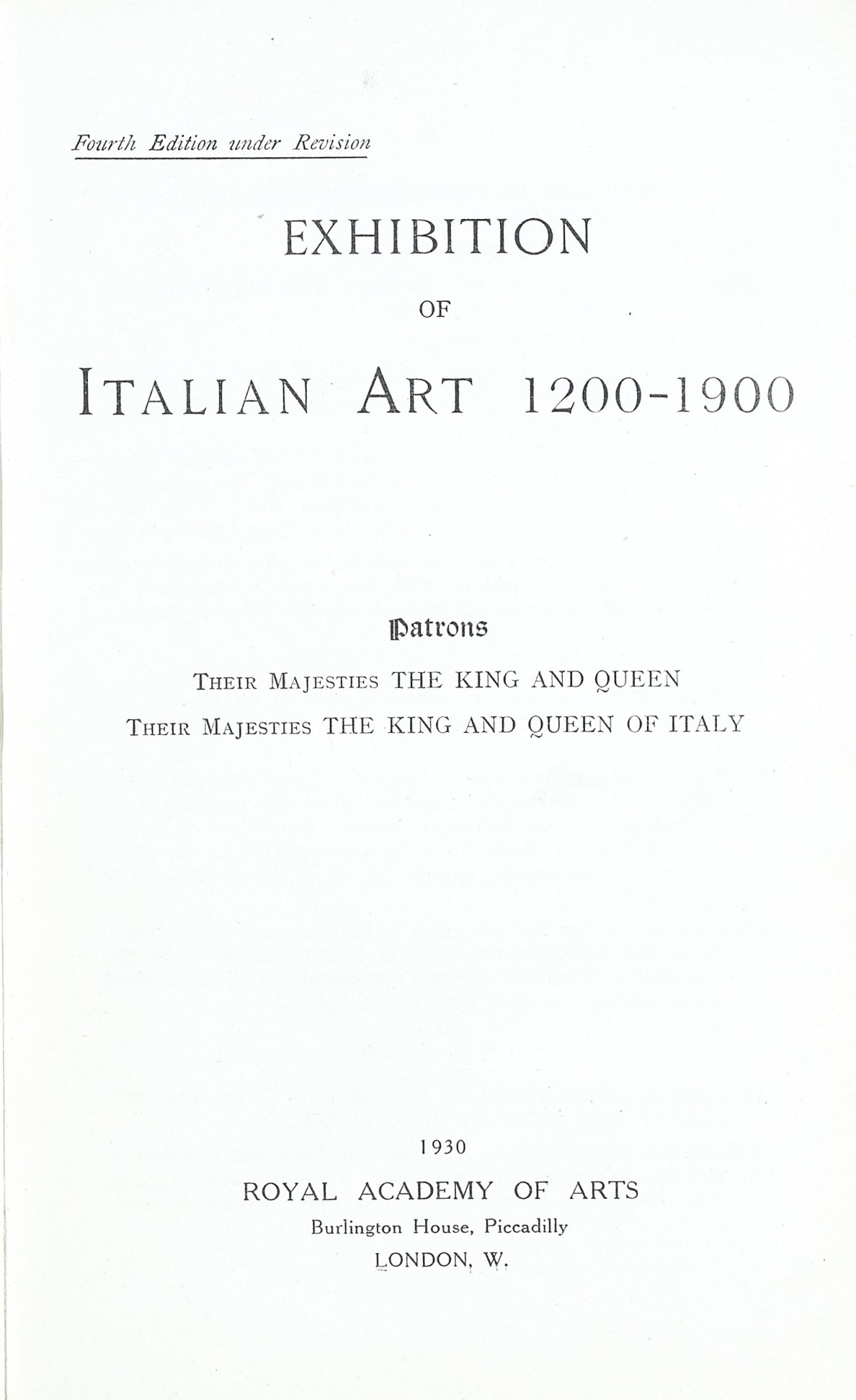 Page 5 of 1930 - Exhibition of Italian Art 1200-1900