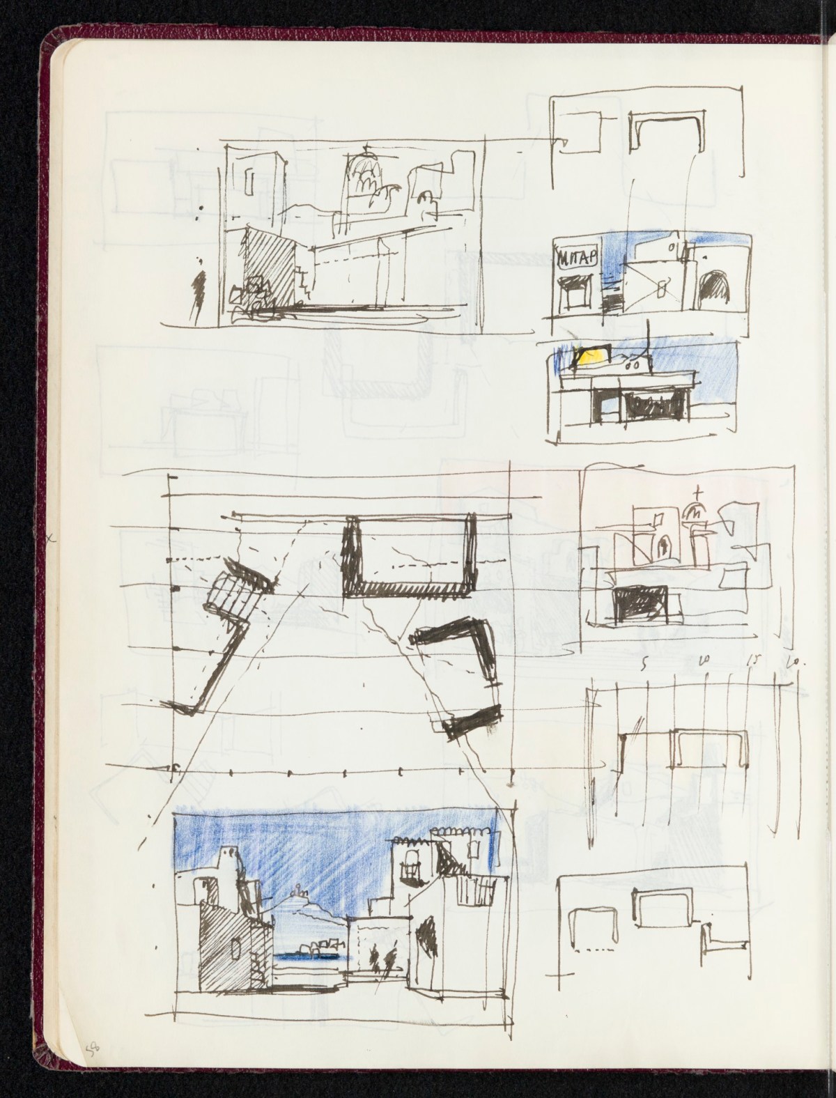 Sir Hugh Casson PRA, Sketchbook with designs and notes