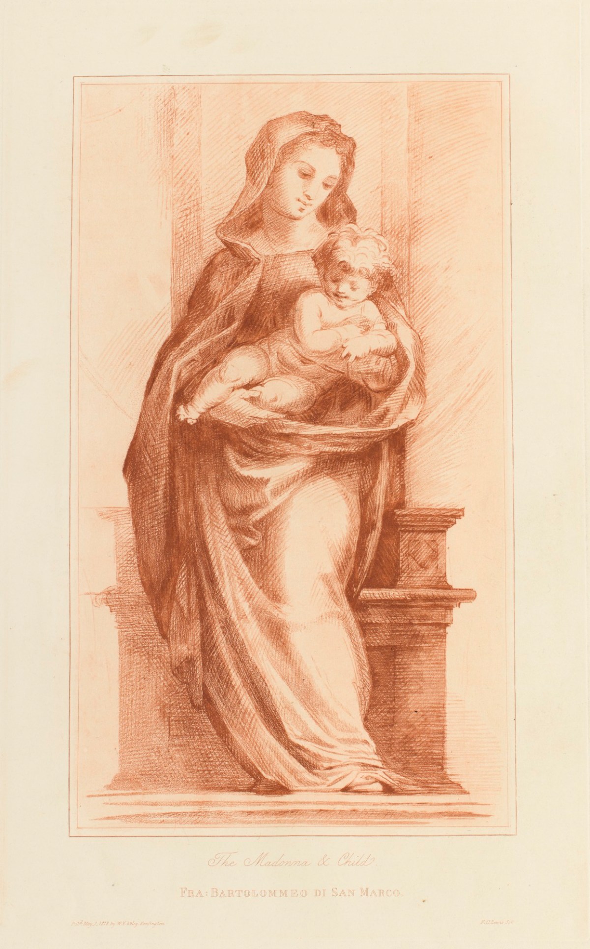 Frederick Christian Lewis Snr., 'The madonna and Child' after a drawing attributed to Fra Bartolomeo