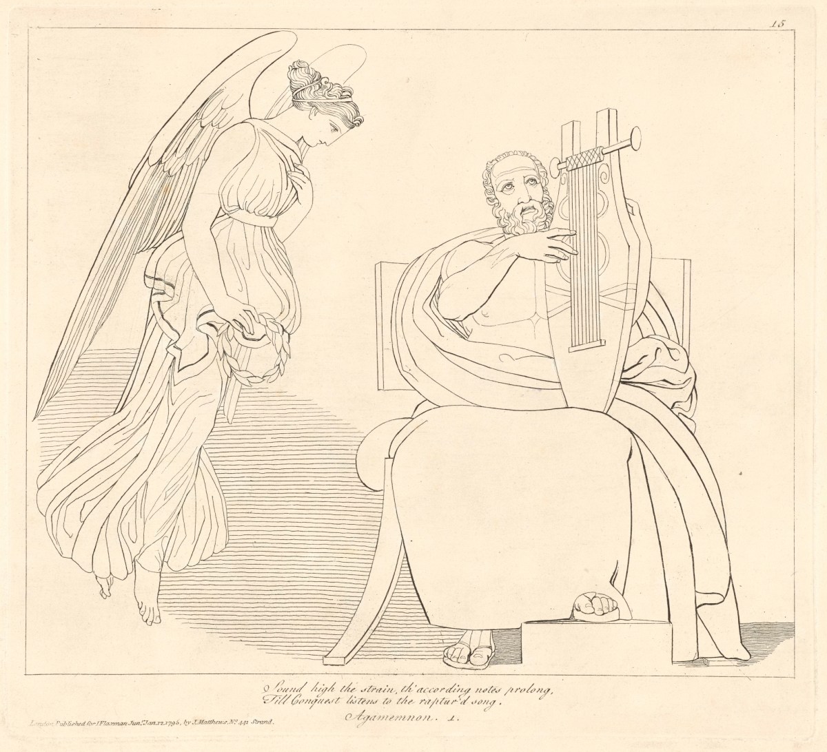 John Flaxman RA, Tidings Heard of the Fall of Troy (from Agamennon)