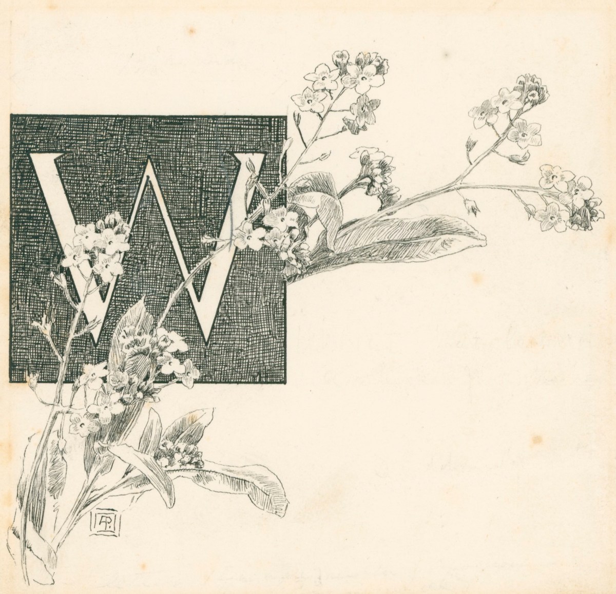 Alfred Parsons RA, Decorative initial 'W'