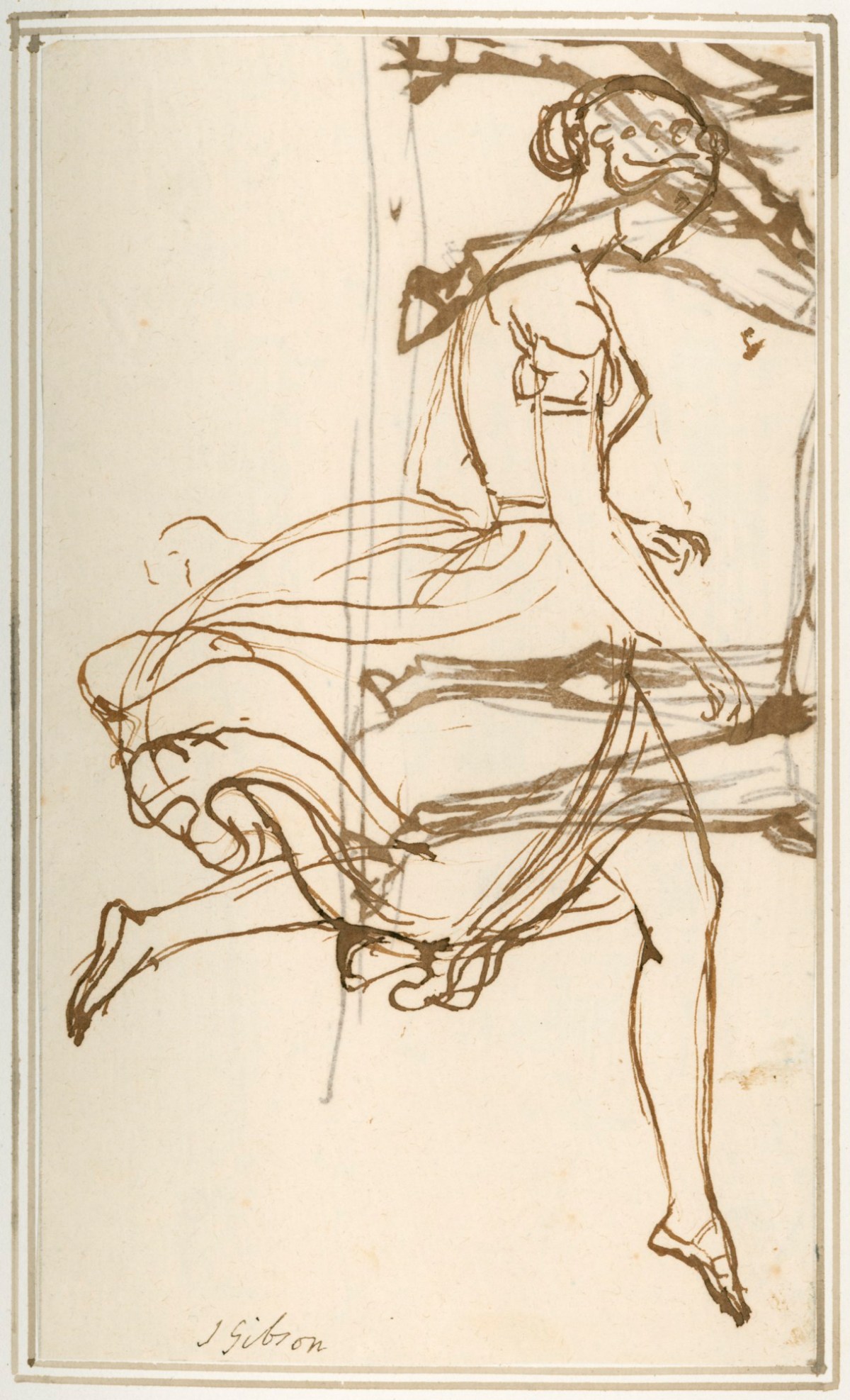 John Gibson RA, Dancing female figure in profile
