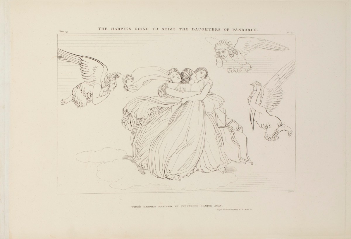 John Flaxman RA, The Harpies Going to Seize the Daughters of Pandaras