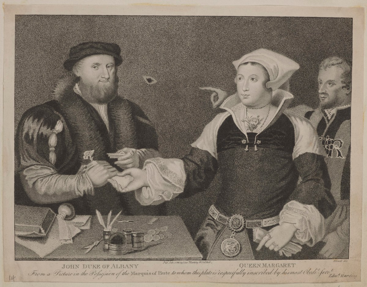 Andrew Birrell, John Stewart, second duke of Albany, and Margaret Tudor