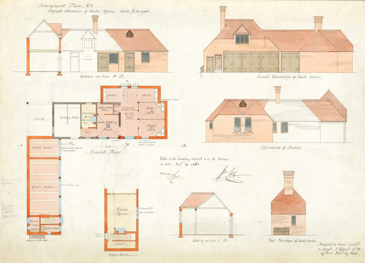 Contract drawing for alterations and additions to stable 