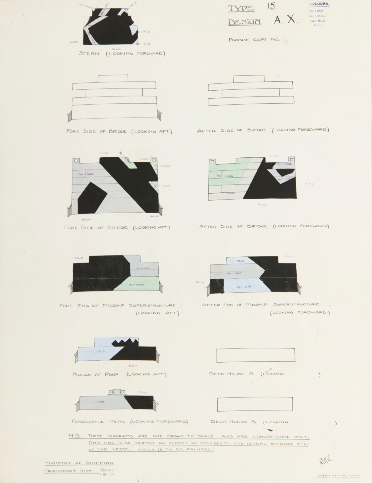 Unknown artist, 'Dazzle' design, Type 15, A. X.