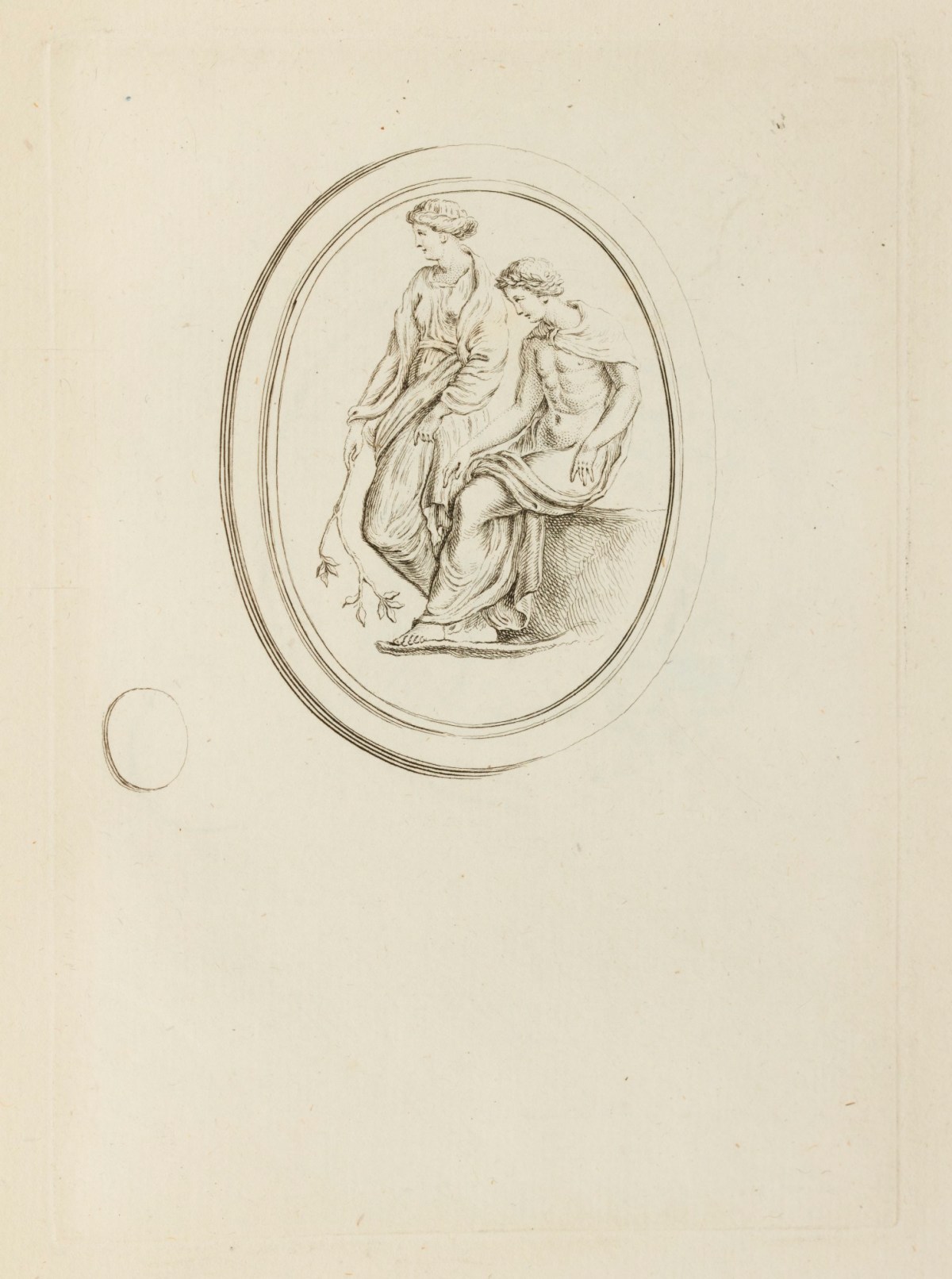 Claude Du Bosc, Man sitting and a woman (holding olver branch) standing