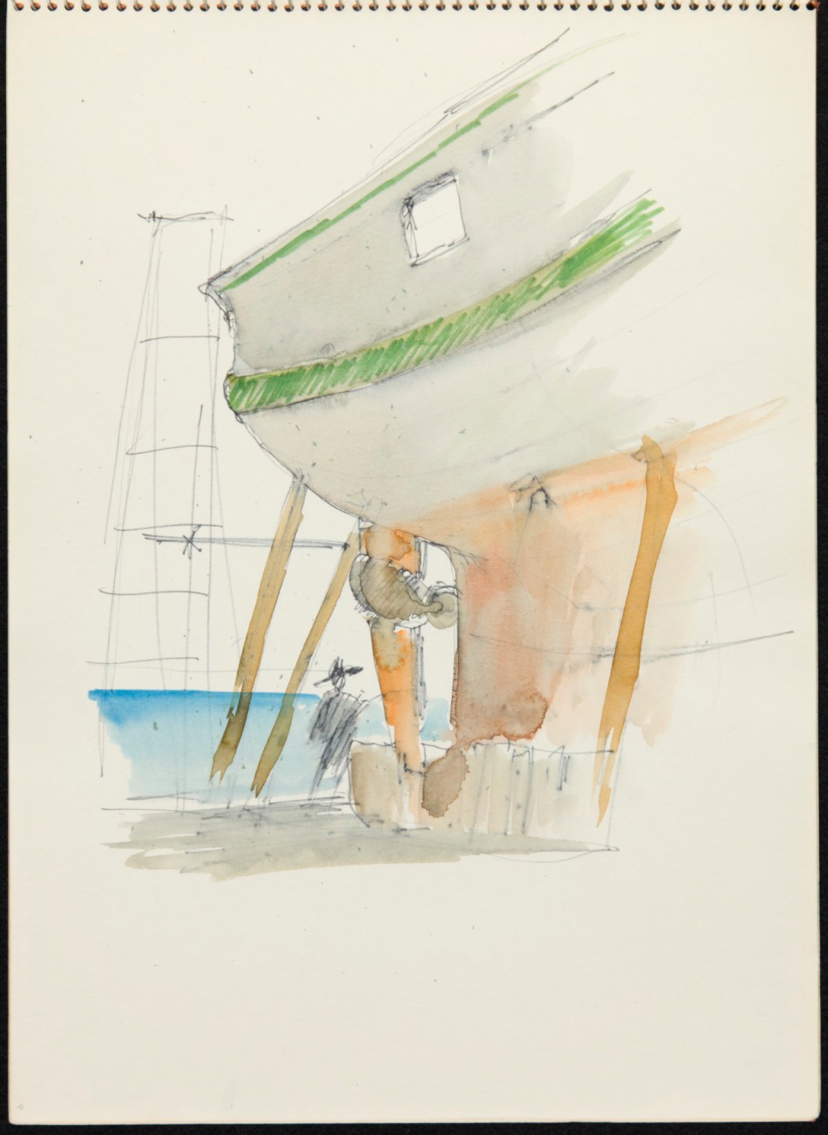 Sir Hugh Casson PRA, Majorca boats sketchbook