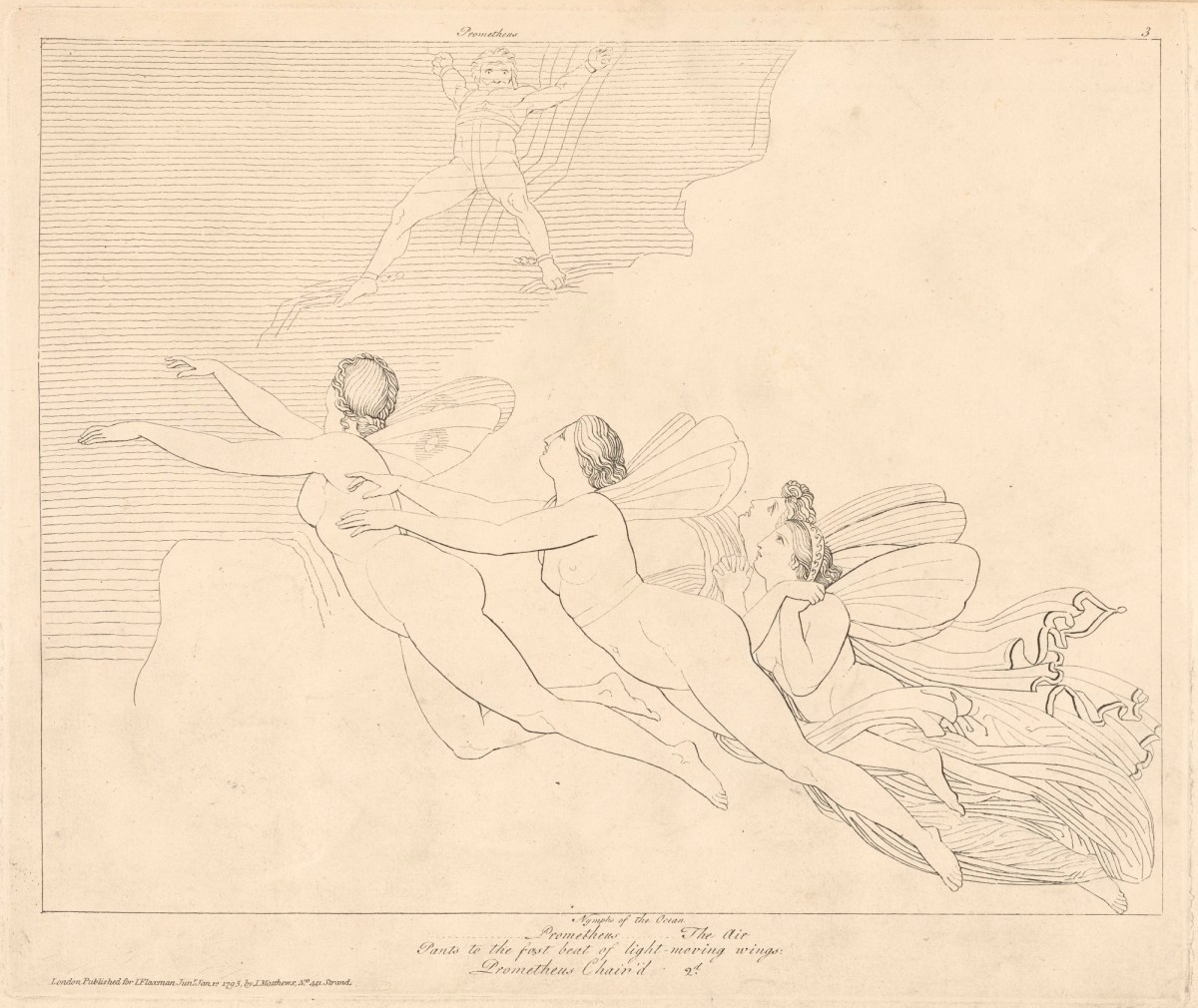 John Flaxman RA, Prometheus and the Oceanid Nymphs (from Prometheus Bound)