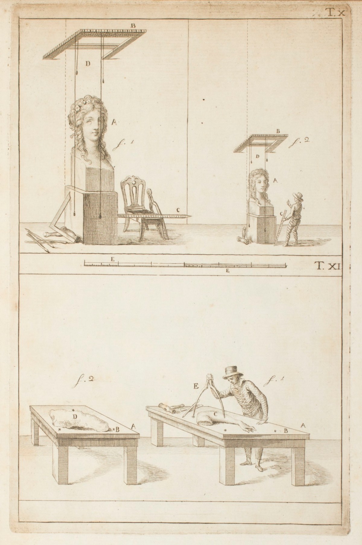 Carlo Lasinio, Measuring and enlarging sculpture