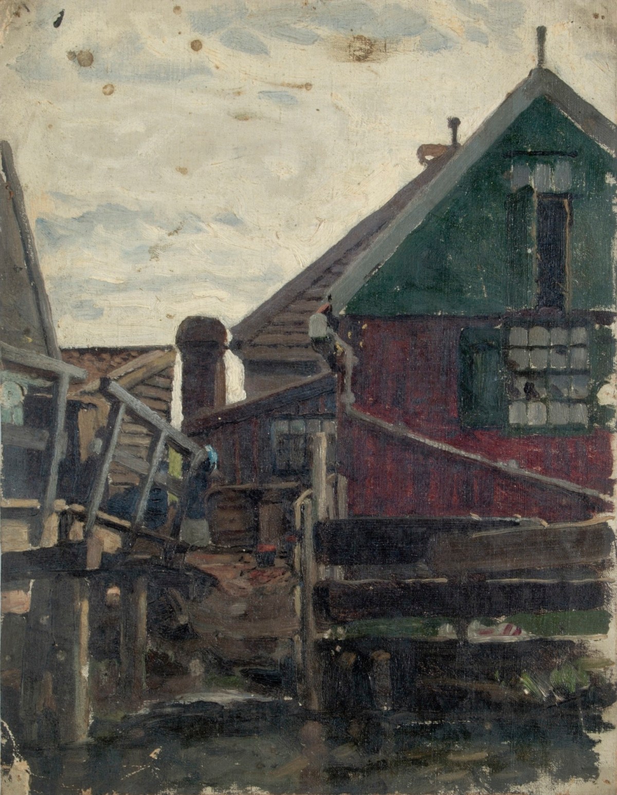 Sir George Clausen RA, Study of wooden houses (Holland)