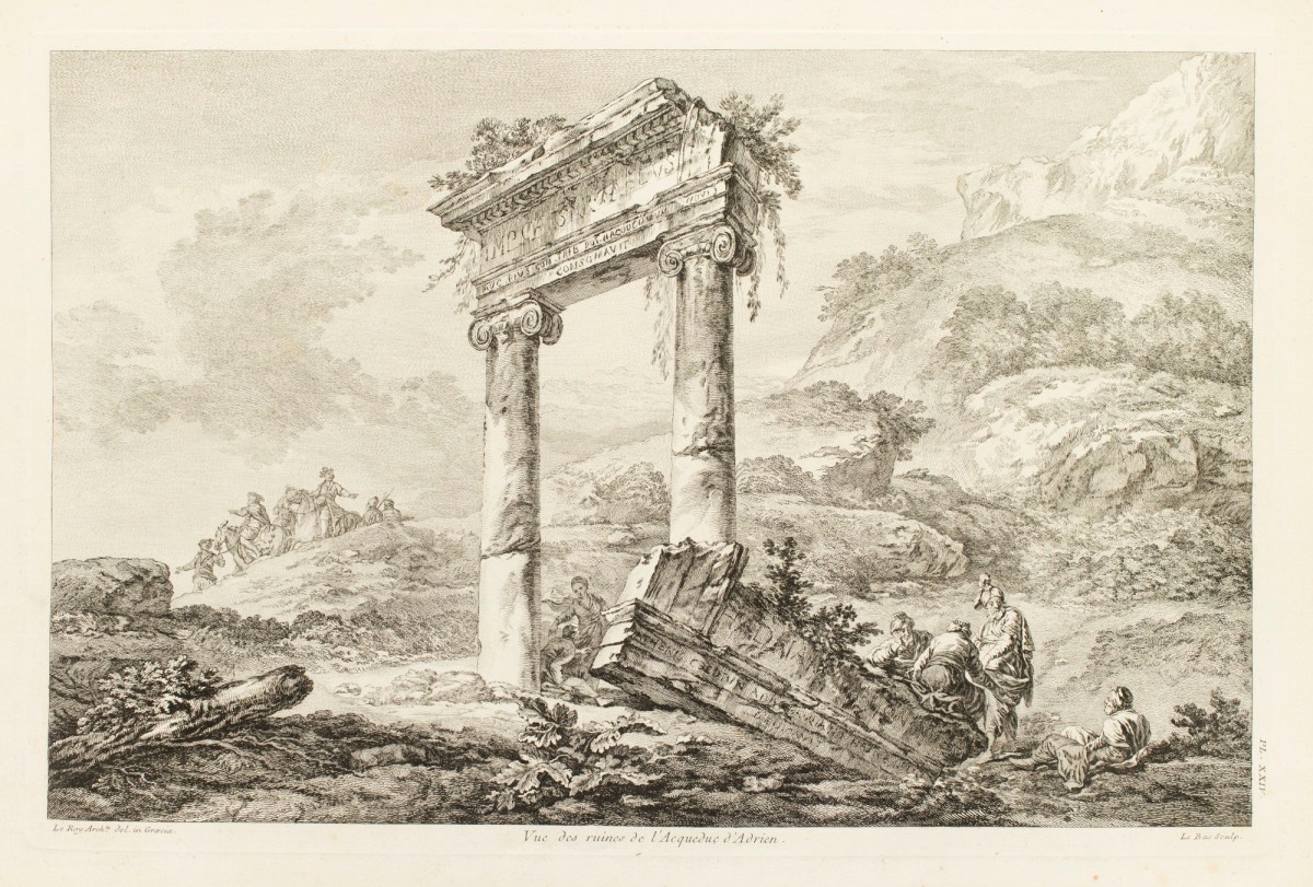 Julien-David Le Roy, View of the ruins of the Aquaduct of Adrien.
