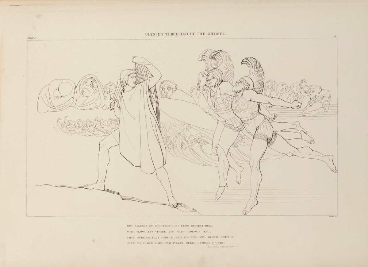 John Flaxman RA, Ulysses Terrefied by the Ghosts