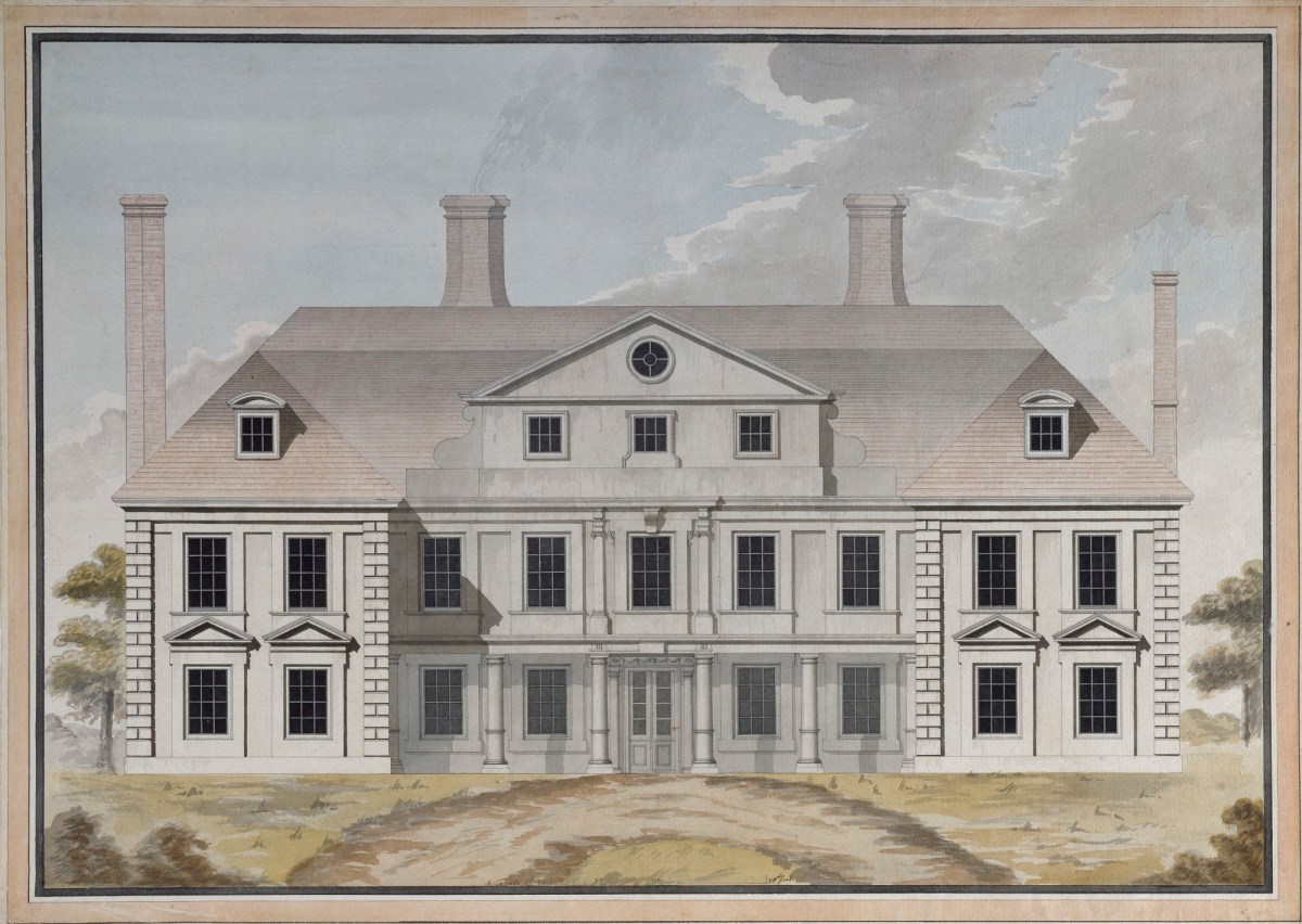 John Yenn RA, Design for alterations and additions to a country house: elevation