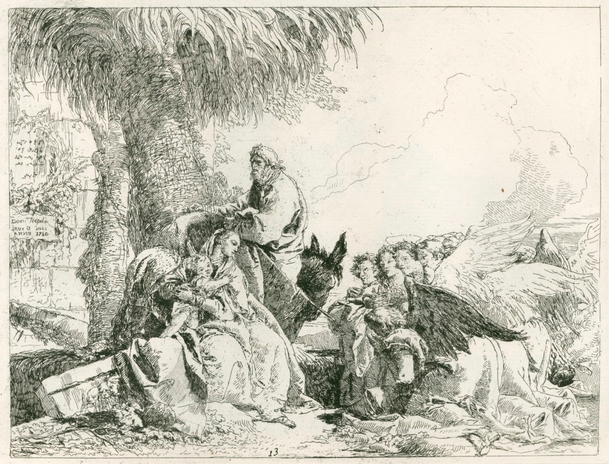 Giandomenico Tiepolo, The Flight into Egypt: The Rest on the Flight