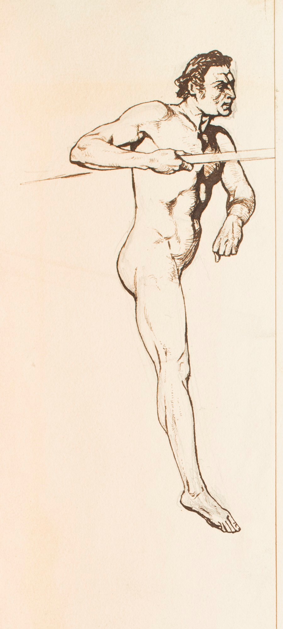 Henry Hugh Armstead RA, Nude study of a male figure on horseback, for the 'History of the Shirleys' reliefs
