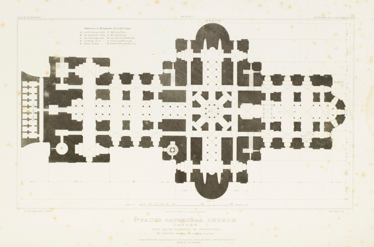 St Paul S Cathedral Church Plan Of The Basement Or Substructure