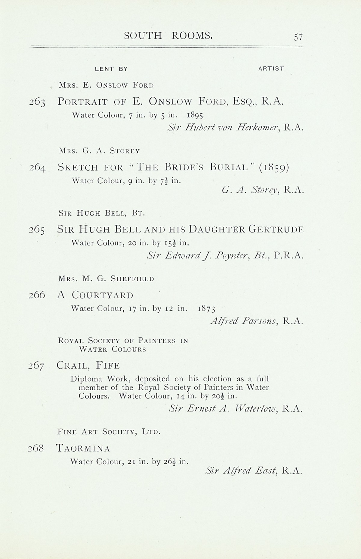 Page 59 of 1922 - Exhibition of Works by recently deceased Members of the Royal Academy